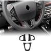 KUNGKIC Per Renault Megane 3 RS Scenic Fluence 2009 2010 2011 2012 2013 2014 in fibra di carbonio per auto, telaio per tasti del volante, decorazione per interni, idea regalo (nero)