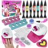 ANGREEL 18Pz Kit Unghie Bambina, Set Nail Art per Bambine e Ragazze 3 6 7 8 9 10 12 anni, Unghie Set Manicure Gioco, Kit Gioco Per Unghie Bambina Accessori Nail Art Giocattoli Regali Natale Compleann