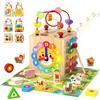 XIAPIA Giochi Montessori in Legno per Bambini 12 3 Anni, Cubo di attività 7 in 1 per Bambini con Gioco di Selezione dello Xilofono, Regalo per Il Compleanno