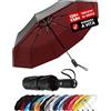 Repel Umbrella Repel Ombrello Pieghevole Antivento - Facile Apertura Automatica - Ombrello Pioggia Compatto e Durevole, Struttura in Fibra di Vetro Resistente, Cupola Impermeabile - Adatto a uno Zaino o a una Borsa