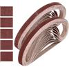 QUARKZMAN 13mm x 457mm Nastri Abrasivi, 50Pz 60/80/120/180/240 Grana Carta Vetrata per Levigatrice Ossido di Allumina Per Lavorazione Legno, Lucidatura Metalli, Affilatura Coltelli