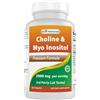 Best Naturals Inositolo di colina (Myo inositolo) 2000 mg per porzione 250 compresse - Non OGM, senza glutine, prodotto negli Stati Uniti