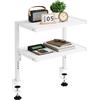IBUYKE Scaffale Organizer da Scrivania con Morsetto, 32,8 cm a 2 Ripiani Regolabili per Ripiani di Archiviazione Desktop - Supporta Fino a 30 kg, Installazione Senza Trapano, Marrone Rustico, Totale