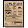 EQUIK PRODUCTS Biglietto Auguri Compleanno 1969 | Idee Regalo Originali Uomo Donna | Poster Anno 1969, Giornale Vintage | Decorazioni Festa