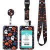 COCHIE Porta Badge da Collo, Portabadge Collo Retrattile per Porta Badge Identificativo,Ufficio Scuola (Orange Pumpkin)