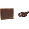 Fossil Uomo Ryan Portafoglio in pelle marrone e cintura Joe, Set