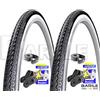 Michelin PROMOZIONE - 2 x Copertone 28 x 1 5/8-1 3/8 (700 x 35) + 2 x Camera 28 x 1 5/8-1 3/8 (700 x 35) Ideale Bicicletta City Bike Donna/Uomo - con Cambio o Senza Cambio (Bianco/Nero)