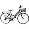 MADICKS Bicicletta Donna da Passeggio Olanda Misura 28 Bici da città Vintage retrò con Cestino Nero Con Cambio