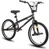 HH HILAND HILAND BMX Freestyle 20 Pollici con 4 Pegs per Ruote e Sistema Sterzo Rotore 360°, per Ragazzi, Ragazze e Adolescenti dai 7 Anni in Su, Nero