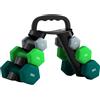 SPORTNOW Set di Manubri da Palestra con Supporto Pieghevole, 2x1 kg, 2x3 kg, 2x5 kg, Manubri per Palestra Esagonali in Metallo con Impugnatura, Allenamento Fitness Casa, Multicolore