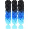 AUYAO Allungato Intrecciare, 3pcs Dreadlock Parrucca, Ombre Jumbo Trecce Jumbo Estensioni dei Capelli Resistenti ai Calore, Parrucca Rasta per Crochet Twist Intrecciare i Capelli Africane Extension