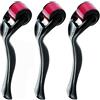 Xyemao Dermaroller Microneedling Derma Roller - 3Confezione （0,25+0,5+1,0）mm, Anti Aging Care Beauty Set con Micro Aghi Rullo Facciale Home Needle Roller per barba capelli viso e corpo Skincare Massage Tool