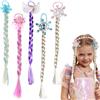 Ksvaye 5 Pezzi Treccia Finta Capelli Intrecciata Principessa Parrucche Extension Treccine con Fascia Elastica Colorati Trecce Ciocche Colorate per Capelli Elsa Frozen Bambina Costume Cosplay (45 cm)