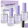 SAVILAND Set Liquido per Polvere da Immersione: Kit per Unghie da 15ml con Base, Top, Attivatore, Pennello, Olio di Ricino, VE, VB5, VB7 per Nail Art Salone