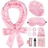 Baolivi Raso Heatless Curls - Bigodini per capelli durante la notte, morbido nastro per ricci senza calore, 70, senza calore, 10 pezzi, colore rosa