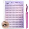 LZM Ciglia Finte Ciuffetti Autoadesive Marrone C Curl 10-13MM Pre-Incollate Ciuffetti Ciglia Finte Non Richiede Colla Kit Lash Extension Con Pinzette Pre Glued Brown Cluster Lashes