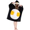 OLAOLA Felpa con Cappuccio Pinguino Oversize per Adulti, Coperta in Pile Sherpa con Maniche e Tasche, Morbida e Calda Felpa Coperta Indossabile Unisex con Cappuccio per Donna Uomo