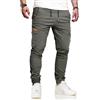 VMSUCIJ Pantaloni Cargo Uomo Casual Cotone Pantaloni da Lavoro Uomo con Elastico in Vita con Tasche Pantaloni da Sci e da Trekking,Blu 04,XL