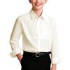 mintgreen Camicie da smoking per bambini, abito formale a maniche lunghe, 7-14 anni, Bianco Mezzo - Plissettato, 9-10 Anni