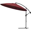 VOUNOT® Ombrellone Decentrato Shanghai 300 cm, Parasole Giardino Grande con Manovella e Copertura, Protezione UV, Rosso Scuro