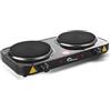 LITTLE BALANCE 8857 Little Cook Duo Vintage, piano cottura elettrico doppio, ideale per studenti, campeggio, ufficio, piccoli spazi, 2 termostati con regolazione continua, 2000 W, nero