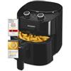 Exquisit Friggitrice ad aria calda FR6502 sw | 3,5 litri | 1300 W | Timer, nero