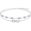 Cosie Lily Bracciale Donna Argento 925 Pietre Nascita Infinito Bracciale Gioielli Donna Doppia Catena Bracciale Cuore Regalo Donna Compleanno per Moglie Mamma Fidanzata Amica