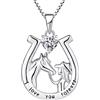 YL Collana a Ferro di Cavallo in Argento 925 con Aprile Pietra Portafortuna Zirconia Cubica Bianco Gioielli con Ciondolo a Forma di Cavallo per Donna Fidanzata