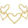 VLNET Vestopazzo bracciale a fascia aperto in ottone riciclato.Tg unica, misura regolabile. Nickel tested (cuori piccoli)