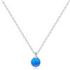 KristLand Argento Sterling 925 Placcato Oro Collana Argento Opale Collane Per le Donne Rotondo Opale Ciondolo Regali per Donne