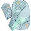Medi Partners Riduttore Lettino Neonato - 100x60x15 Nido Antisoffoco Neonati 5-Parti Bozzolo Culla per Bebè neonata bilaterale Cuscino 100% Cotone (Foresta con menta Minky)