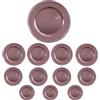 Generico Sottopiatti ROSA ANTICO Bordo MULTIRIGHE, uso Decorativo in plastica Rigida Bordo RIGHE, Tondo 33 cm, Natale cenone sotto Piatto Natalizio Cenone Capodanno Aperitivo (12)
