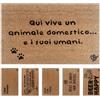 Olivo Tappeti OLIVO.shop COCCO FUNNY - Zerbino con scritte, Zerbino cocco ingresso simpatico, Tappeto cocco divertente, fondo in gomma, vari disegni, 40x60 cm (PAWS)