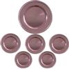 Generico Sottopiatti ROSA ANTICO Bordo MULTIRIGHE, uso Decorativo in plastica Rigida Bordo RIGHE, Tondo 33 cm, Natale cenone sotto Piatto Natalizio Cenone Capodanno Aperitivo (6)