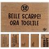 Olivo Tappeti OLIVO.shop COCCO FUNNY - Zerbino con scritte, Zerbino cocco ingresso simpatico, Tappeto cocco divertente, fondo in gomma, vari disegni, 40x60 cm (SHOES)