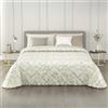 MAXIME MAISON - Trapunta Una Piazza e Mezza Invernale (300gr/mq) Piumone Una Piazza e Mezza, Copriletto Coperta Calda in Pregiato Raso Jacquard per Stagioni Fredde, Made in Italy (Shell Panna)