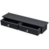 [en.casa] Mensola da Parete con 2 Cassetti 60 x 15 x 10 cm Mobiletto Pensile per Soggiorno Ingresso Comodino Sospeso per Camera da Letto - Nero