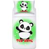 Bulabadoo Completo Lenzuola - NOME Personalizzato - Panda - Simpatico - Bimbo - Bimbo - Bambina - Federa Cuscino - Lenzuolo letto - Idea regalo