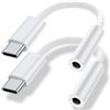 OITYEUF Adattatore da USB tipo C a jack per cuffie da 3,5 mm, confezione da 2, cavo audio da USB C a AUX femmina, compatibile con iPhone 16, 15 Plus, Pro Max, Samsung Galaxy S24, S23, S22, S21Ultra, Pixel