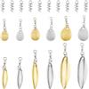 SUPERFINDINGS 36 pz 12stili Lame per Spinner per Esche Da Pesca Lame per Spinner Lame per Coda con Esche per Pesci In Ferro Forniture per La Pesca Lame per Spinner di Goccia D'Acqua e Foglia di Salice
