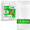 ONIX TECH 400 Pezzi Bustine Adesive Trasparenti 7 x 10 cm BOPP - Food Safe - Sacchetti Trasparenti con Adesivo per Confetti Caramelle Biscotti - Spessore 0,04 mm G.160 - ONIX TECH