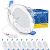 ZIZZLER 10 Faretti LED da Incasso per Cartongesso 220V, 4000K Luce Naturale, Foro 68mm - 80mm, 5W IP44 Luci Soffitto Interno Ultra Slim, per Bagno, Cucina