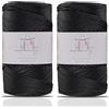 Makromecity Filato macramè 2mm x 230m Premium Poliestere Corda per Macramè Filato in Polipropilene per Artigianato Decorazioni per la Casa Tovagliette Borsa a Tracolla Borsa da Mano Runner (Nero, 2