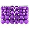 Taeku Palline di Natale Set, 100Pcs Plastica Addobbi Natalizi Palline Decorative Infrangibili Baubles di Natale con Ganci per Feste di Matrimoni e Natale (Viola)
