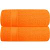 GLAMBURG Set di 2 asciugamani da bagno oversize in cotone, 70 x 140 cm, grandi asciugamani da bagno, ultra assorbenti, compatti, ad asciugatura rapida e leggeri, colore: arancione
