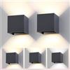 FUPE 2 Pezzi LED 15W Lampada da Parete Esterno/Interno Regolabile 3 colori Cubo 11CM IP65 Impermeabile Lampade da Esterno Parete Applique Esterni Quadrata Angolo del Fascio Regolabile Moderne Antracite