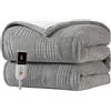 Texciting Coperta Riscaldante Elettrica-130x160cm Morbida,Grigio | Coperta Elettrica 9 Temperature Regolabili 2-10 ore di Spegnimento Automatico Lavabile in lavatrice,Per divano e letto