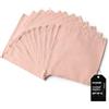 Encasa XO Set da 12 di Tovaglioli in Tessuto Cocktail | Tovagliolo da Tavola in Cotone Puro | 23x23 cm | Polvere rosa | Lavabile in Lavatrice