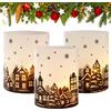 BETESSIN 12pz Portacandele da Tavolo Presepio Natale in Plastica Paralumi Lanterne Candele Tea Lights Cover Candele Plastica Decorazione per Festa di Natale Inverno