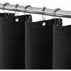 VANZAVANZU Tenda da Doccia Impermeabile con Ganci in Metallo Tenda da Bagno in Tessuto Lino Poliestere Antimuffa per Vasca da Bagno Stanza Bagnata Box Doccia - 92 x 182cm (Nero)